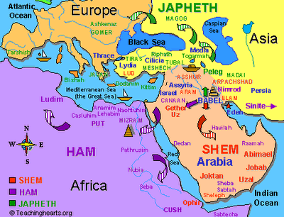 Land of Ham, Japheth and Shem