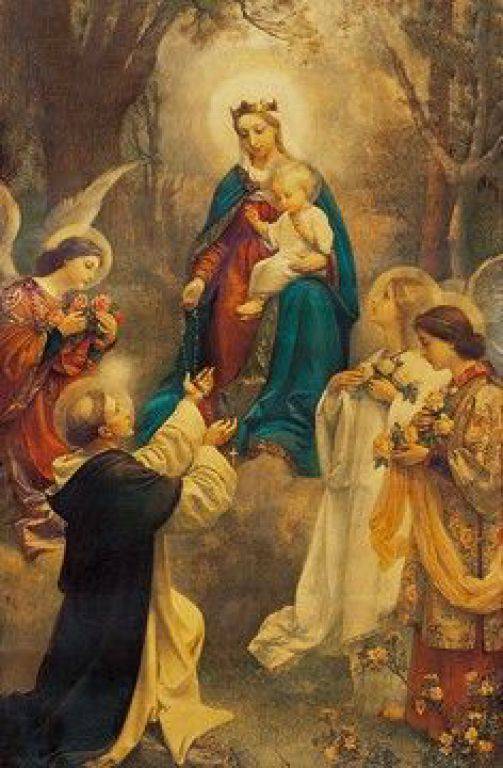 St Dominic Receives Rosary